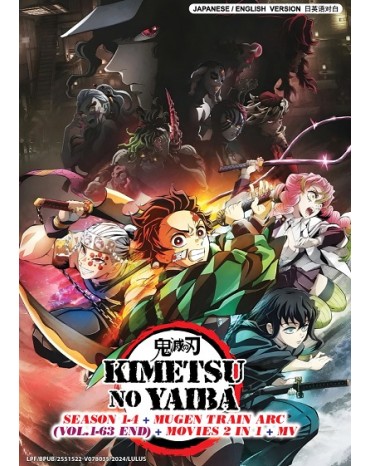 ENG DUB * KIMETSU NO YAIBA SEASON 1-4 + MUGEN TRAIN ARC (VOL.1-63 END)+ MOVIES 2 IN 1+MV